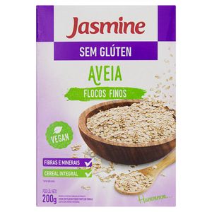 Aveia em Flocos Finos Sem Glúten Jasmine Caixa 200g