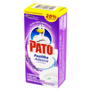 Detergente Sanitário Pastilha Adesiva Lavanda Pato 3 Unidades Grátis 20% de Desconto