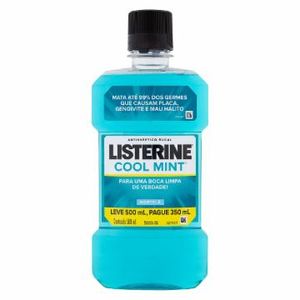 Enxaguante Bucal Antisséptico Hortelã Listerine Cool Mint Leve 500ml Pague 350ml