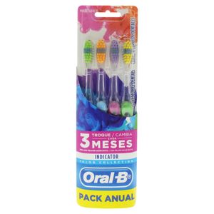 Escova Dental Macia 35 Oral-B Indicator Color Collection 4 Unidades