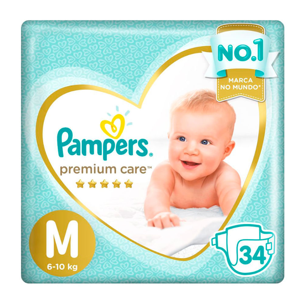 Fralda Descartável Pampers M Premium Care 34 Unidades