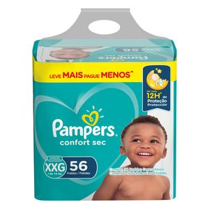 Fralda Descartável Infantil Pampers Confort Sec XXG Pacote 56 Unidades