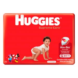 Fralda Descartável Infantil Huggies Supreme Care G Pacote 64 Unidades