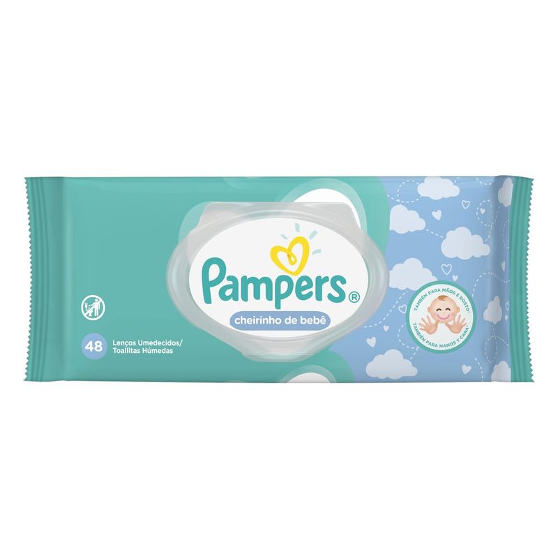 lenco_umedecido_cheirinho_de_bebe_pampers_pacote_48_unidades