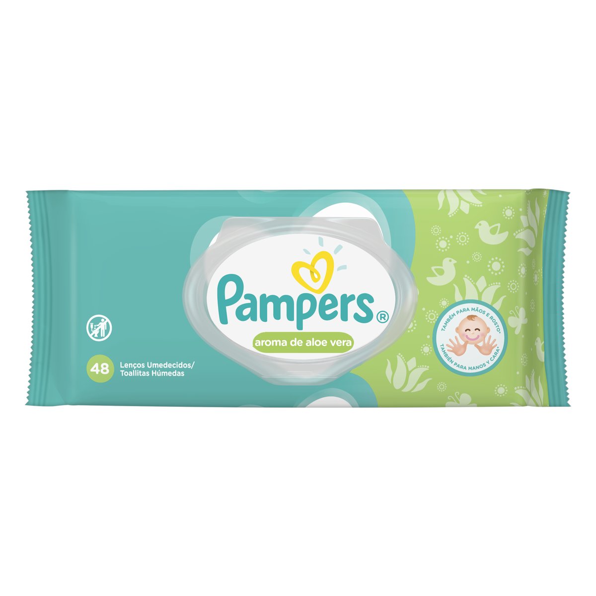 Lenço Umedecido Aloe Vera Pampers Pacote 48 Unidades