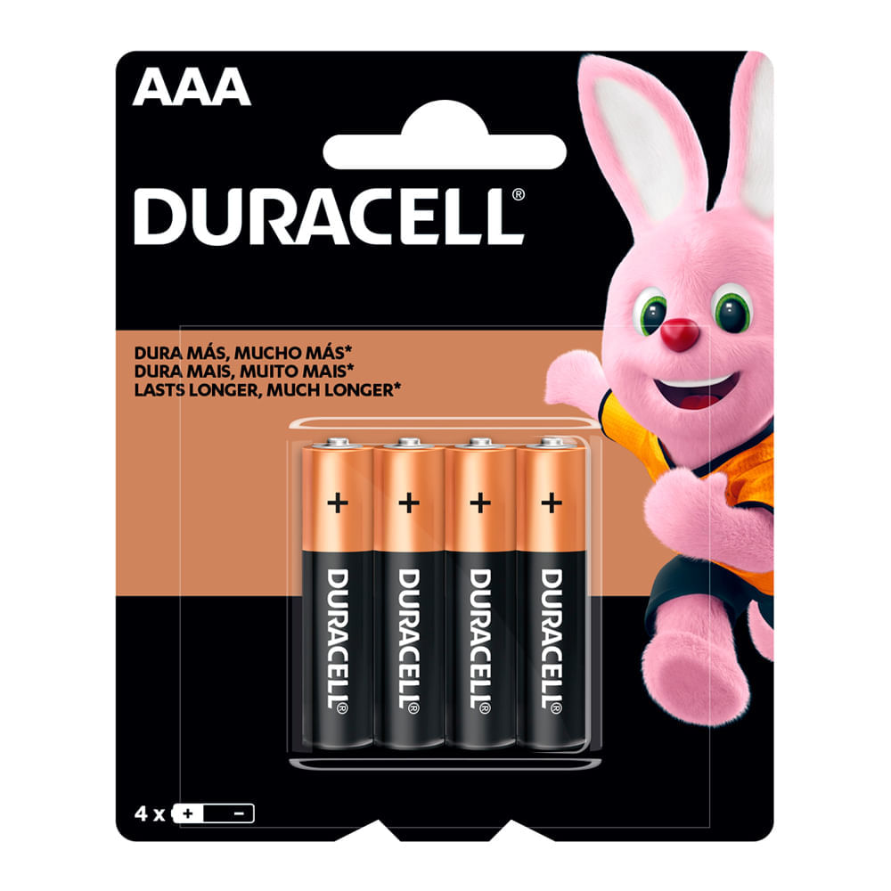 Pilha Duracell Alcalina AAA Palito MN2400B4  1,5V 4 Unidades