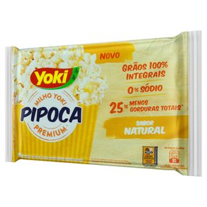 Pipoca para Micro-Ondas Natural Zero Sódio Yoki Premium Pacote 90g