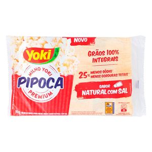 Pipoca de Micro-ondas Natural com Sal Yoki 90g