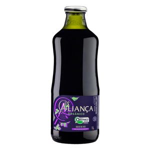 Suco Orgânico Uva Tinto Aliança Garrafa 1L