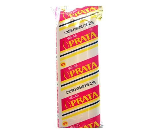 Vela Prata Branca N 9 8 Unidade
