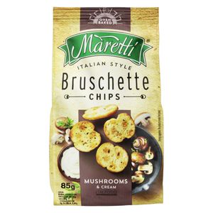 Snack de Trigo Cogumelos e Creme Maretti Bruschette Pacote 85g