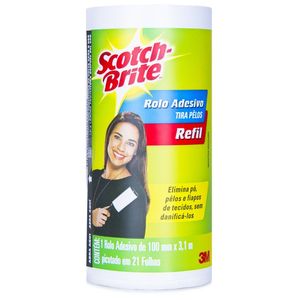 Rolo Adesivo Scotch Brite Tira Pelos Refil 100mmx3,1m Unidade