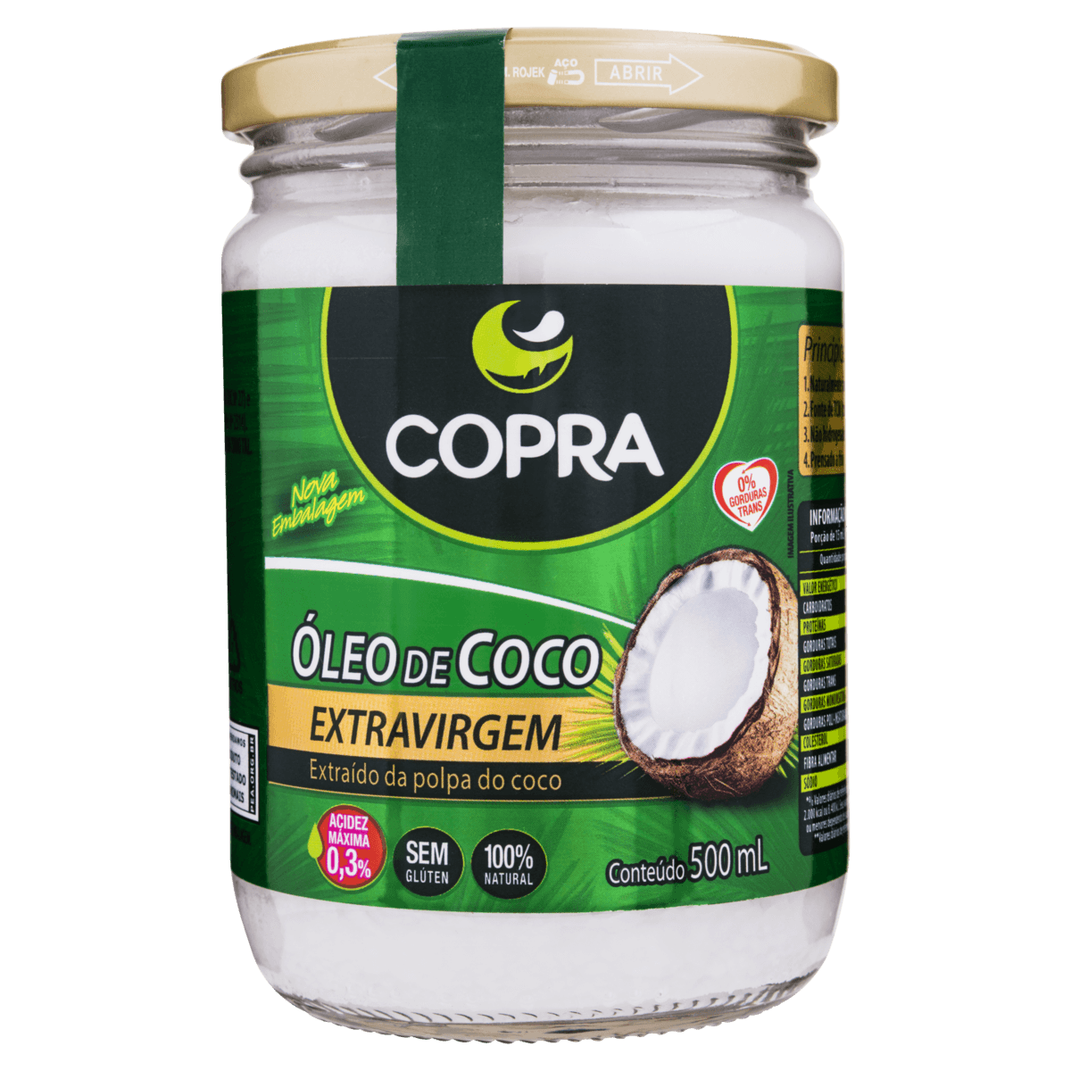 Óleo de Coco Extra Virgem Copra 500ml