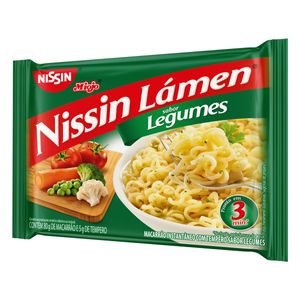 Macarrão Instantâneo Legumes Nissin Miojo Lámen Pacote 85g