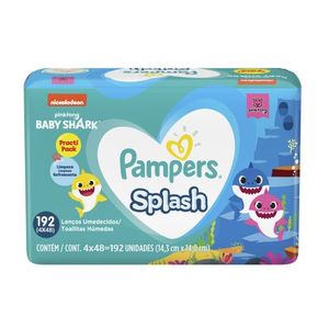 Lenços Umedecidos Pampers Splash Baby Shark 192 Unidades