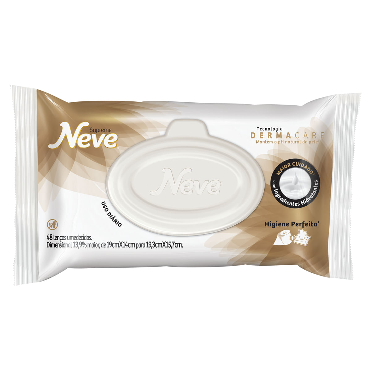 Lenço Umedecido Neve Dermacare  Supreme 48 Unidades