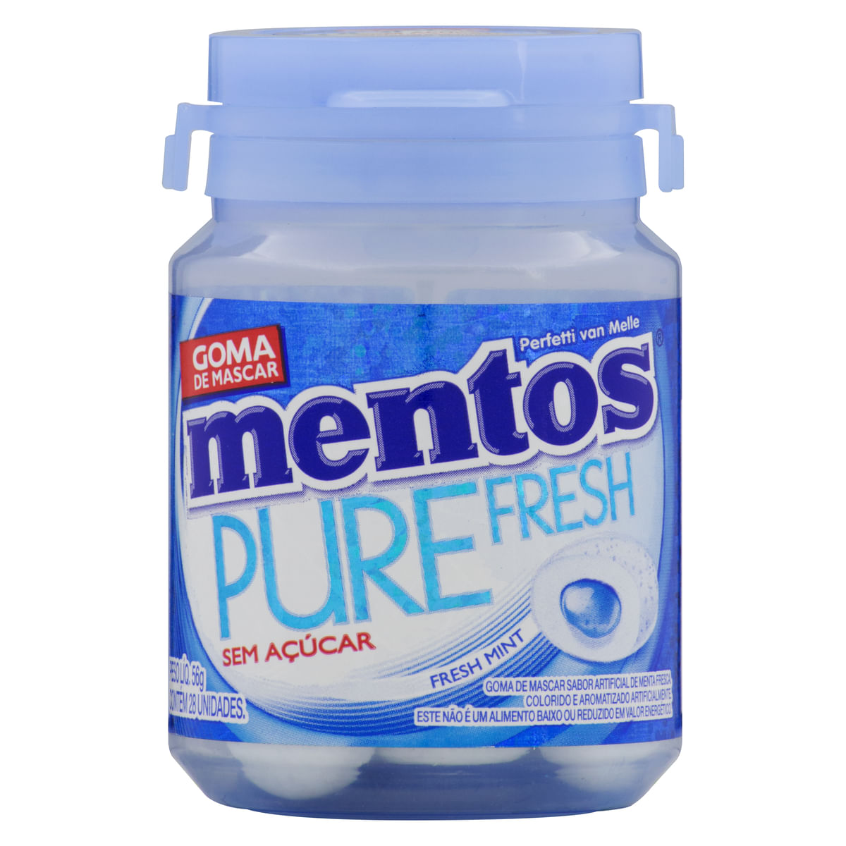 Goma Mentos Pure Fresh Mint 56g Garrafa 4560