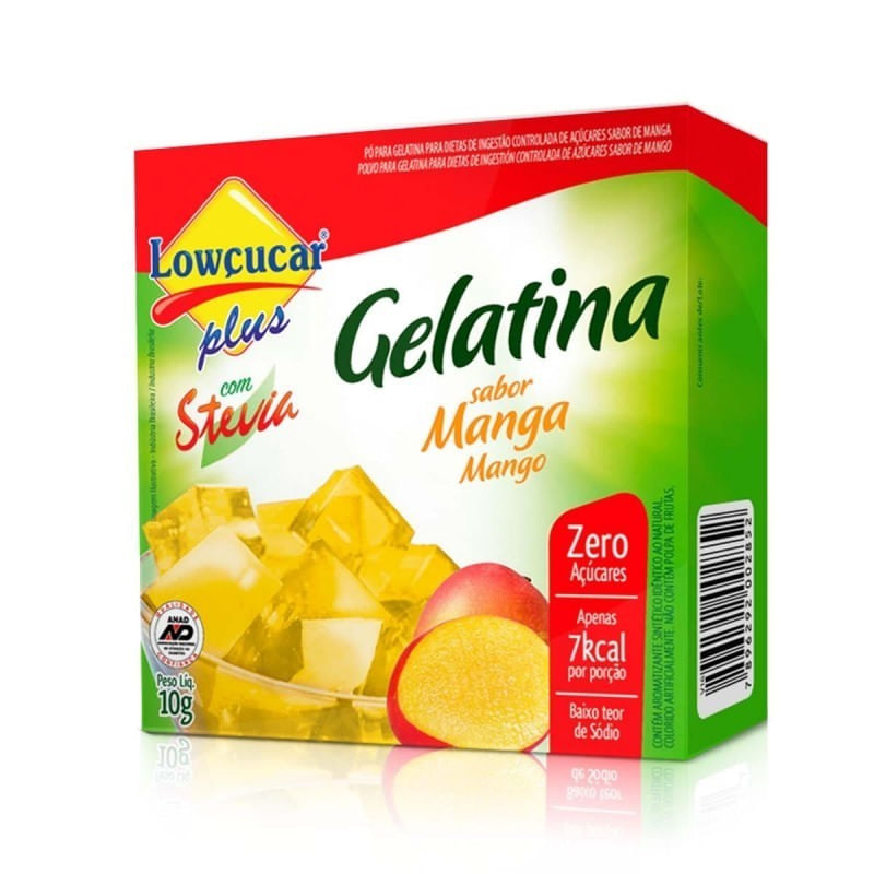 Gelatina Pó com Stevia Manga Zero Açúcar Lowçucar Plus Caixa 10g