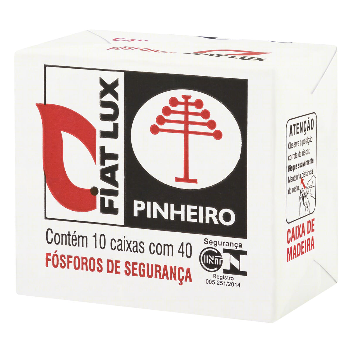 Fósforo de Segurança Fiat Lux Pinheiro 10 Unidades