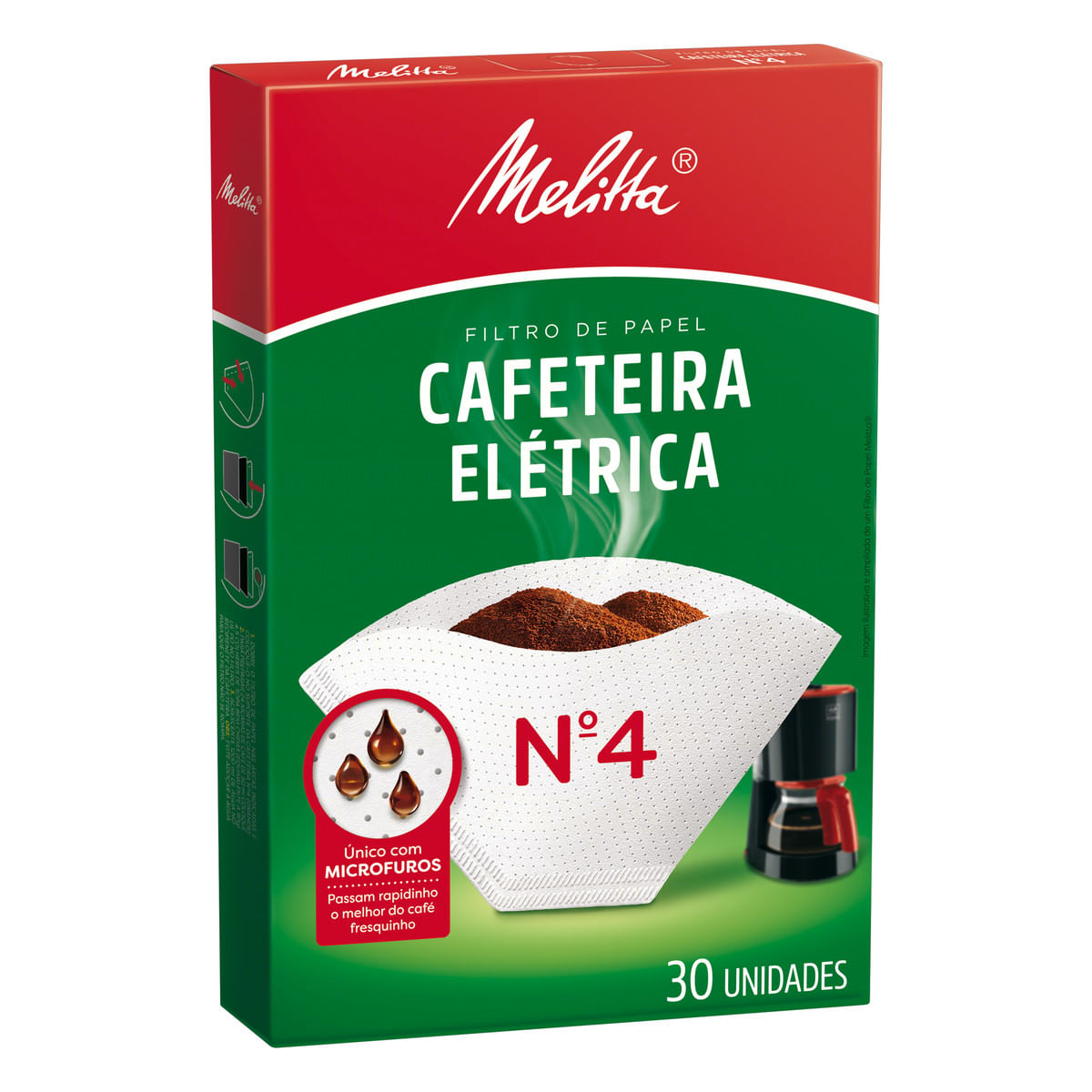 Filtro de Papel para Cafeteira Elétrica Melitta nº 4 Caixa 30 Unidades
