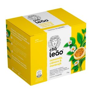 Chá Leão Premium Boa Noite Camomila Cidreira & Maracujá 15 Unidades 24g