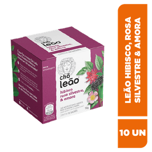 Chá Leão Hibisco Rosa Silvestre e Amora 16g