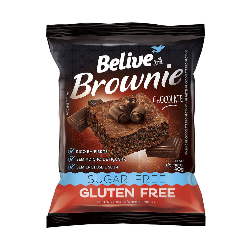 Brownie Chocolate Zero Açúcar Sem Glúten Belive 40g