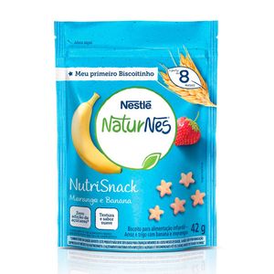 Biscoito para Alimentação Infantil Morango e Banana Nestlé Naturnes NutriSnack Pouch 42g