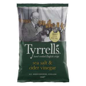 Batata Frita com Sal Marinho e Vinagre Tyrrells Pacote 150g