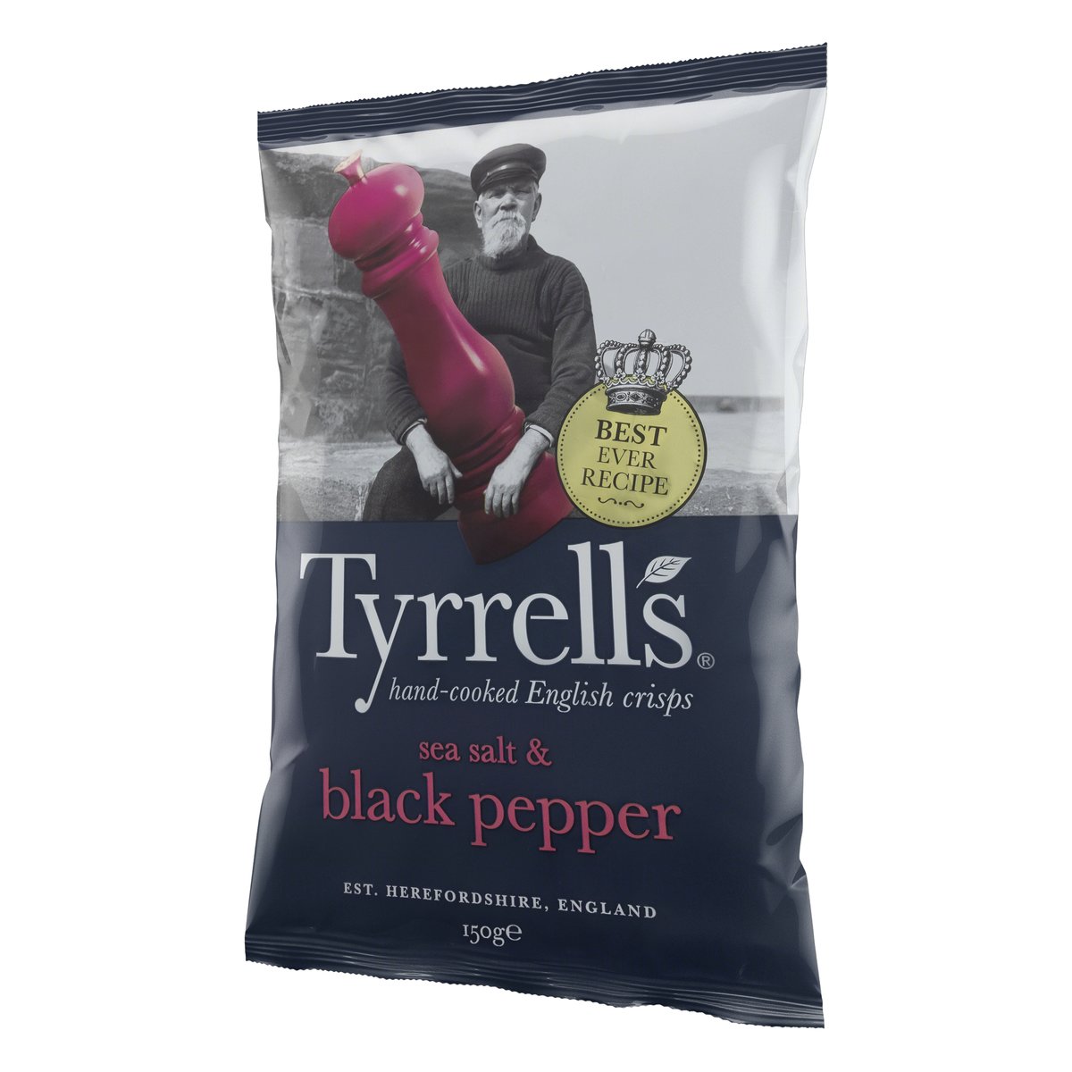 Batata Frita com Sal Marinho e Pimenta-do-Reino Tyrrells Pacote 150g