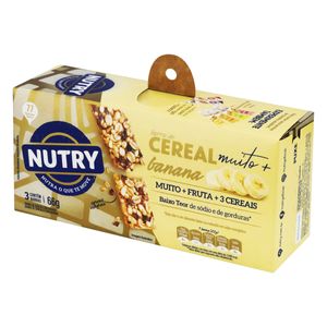 Pack Barra De Cereal Banana Nutry Caixa 66g 3 Unidades