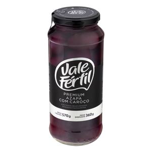 Azeitona Vale Fértil Preta Premium Em Conserva Azapa Com Caroço  360GR