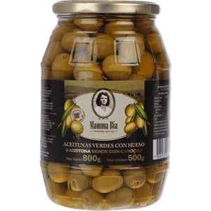 Azeitona Espanhola Verde com Caroço Mamma Bia 500g