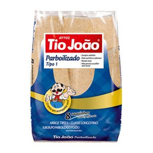 Arroz Parboilizado Tipo 1 Tio João Pacote 1kg com 8 Saquinhos