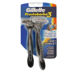 Aparelho Descartável para Barbear Gillette Prestobarba3 2 Unidades