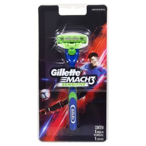 Aparelho de Barbear Recarregável e Carga Gillette Mach3 Sensitive