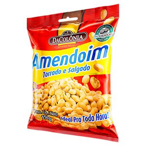 Amendoim Torrado e Salgado Sem Pele  DaColônia 150g