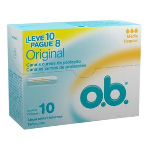 Absorvente Interno Ob Medio Leve 10 Pague 8 U