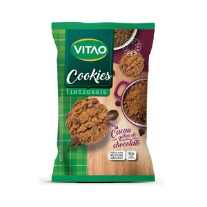 Biscoito Cookie Integral Cacau Com Gotas De Chocolate Vitao Pacote 80g