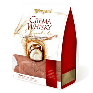 Bombom Italiano Vergani Chocolate ao Leite Recheado com Creme Whisky 130g