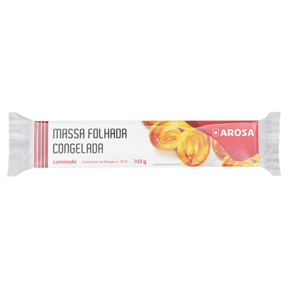 Massa Folhada Laminada Congelada Arosa Pacote 300g