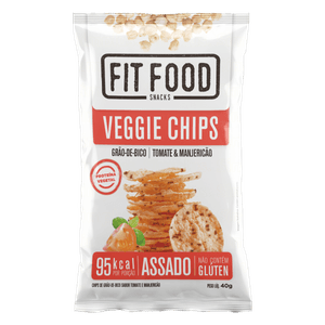 Chips de Grão-de-Bico Tomate & Manjericão Fit Food Pacote 40g