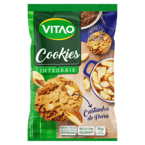 Biscoito Cookie Integral Castanha-Do-Pará Vitao Pacote 80g