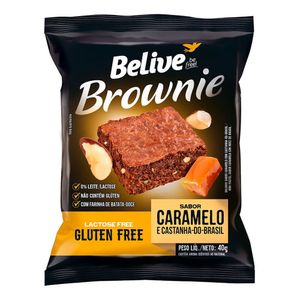 Brownie Belive Be Free Caramelo e Castanha do Brasil Sem Lactose e Sem Glúten com 40g