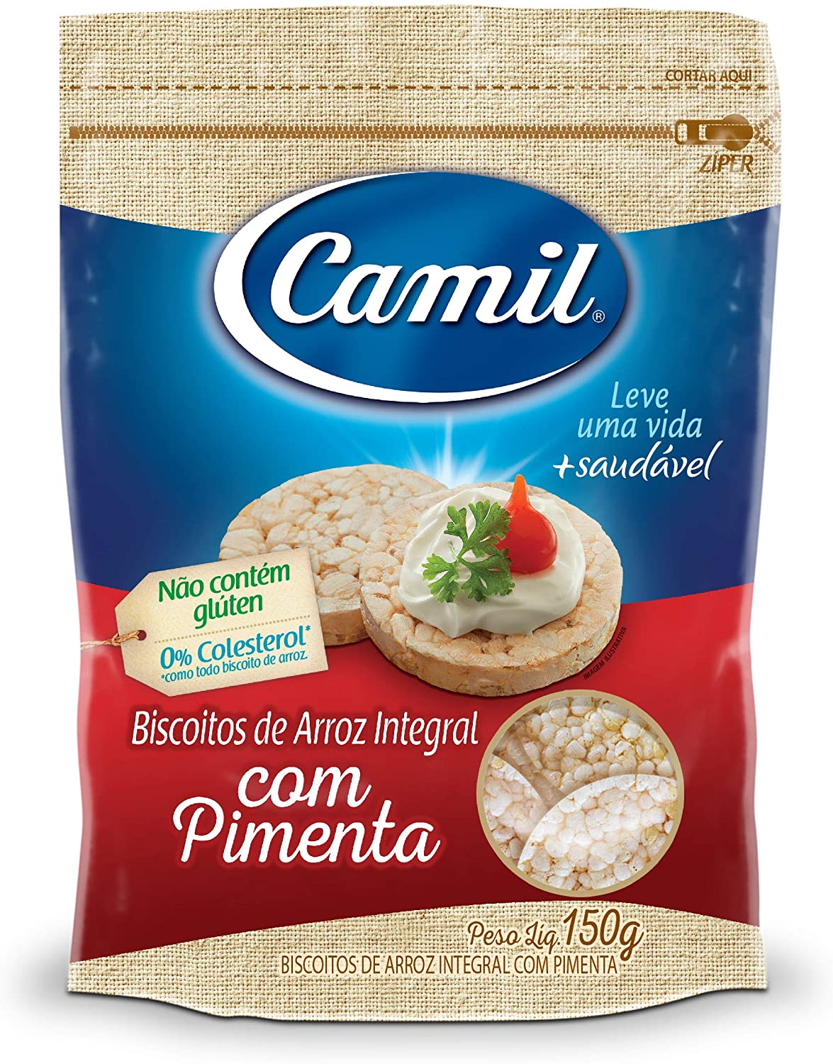Biscoito Camil Arroz Integral Mini Pimenta 150g