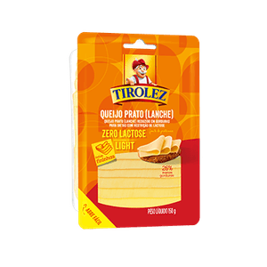 Queijo Prato Fatiado Light Zero Lactose Tirolez 150g