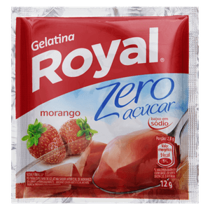 Gelatina Pó Morango Zero Açúcar Royal Pacote 12g