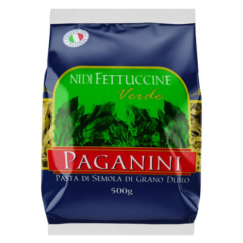 Macarrao-de-Semola-Grano-Duro-Fettuccine-Nidi-Verde-Paganini-Pacote-500g