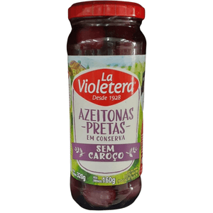 Azeitona La Violetra Preta Sem Caroço 160g