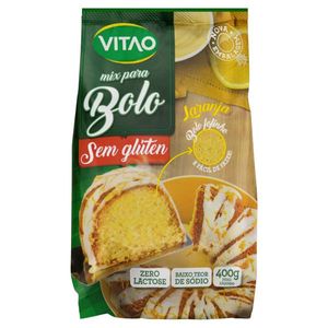 Mistura para Bolo Laranja sem Glúten Zero Lactose Vitao Pacote 400g